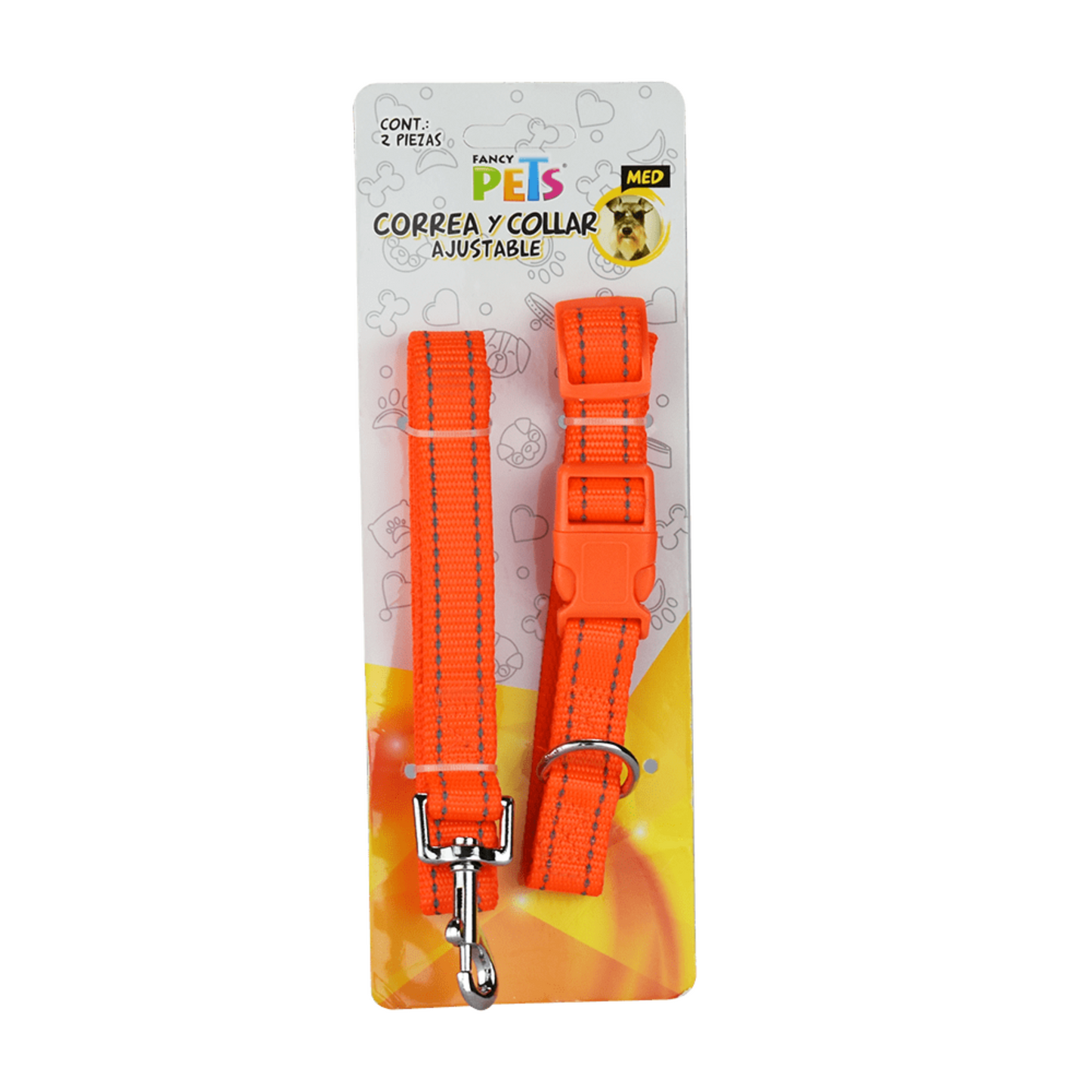 Correa/Collar Nylon Reflejantes Med